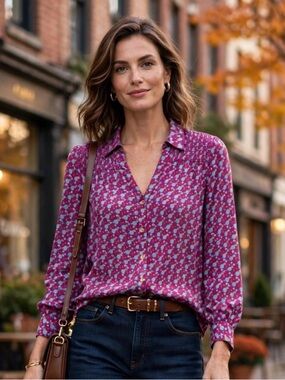 Maeve (Anthropologie) button-front blouse / US 0 / XS